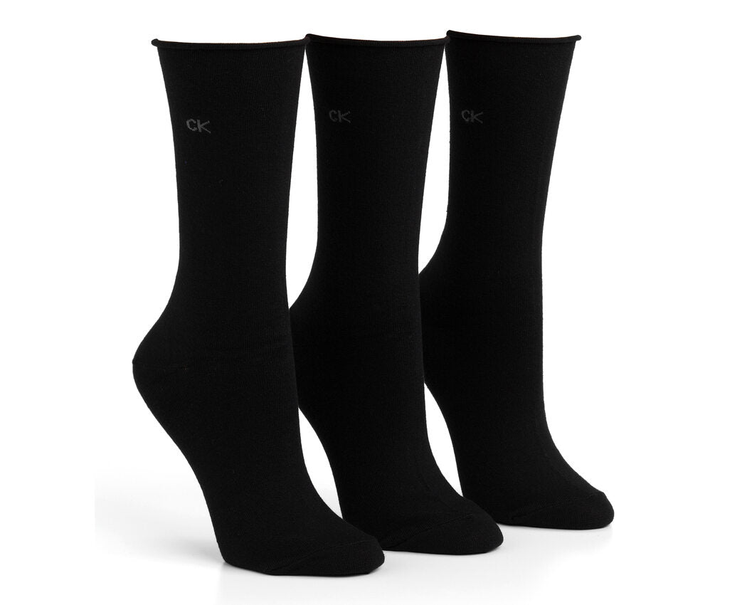 Ck Emma 3pk Roll Top Crew Sock
