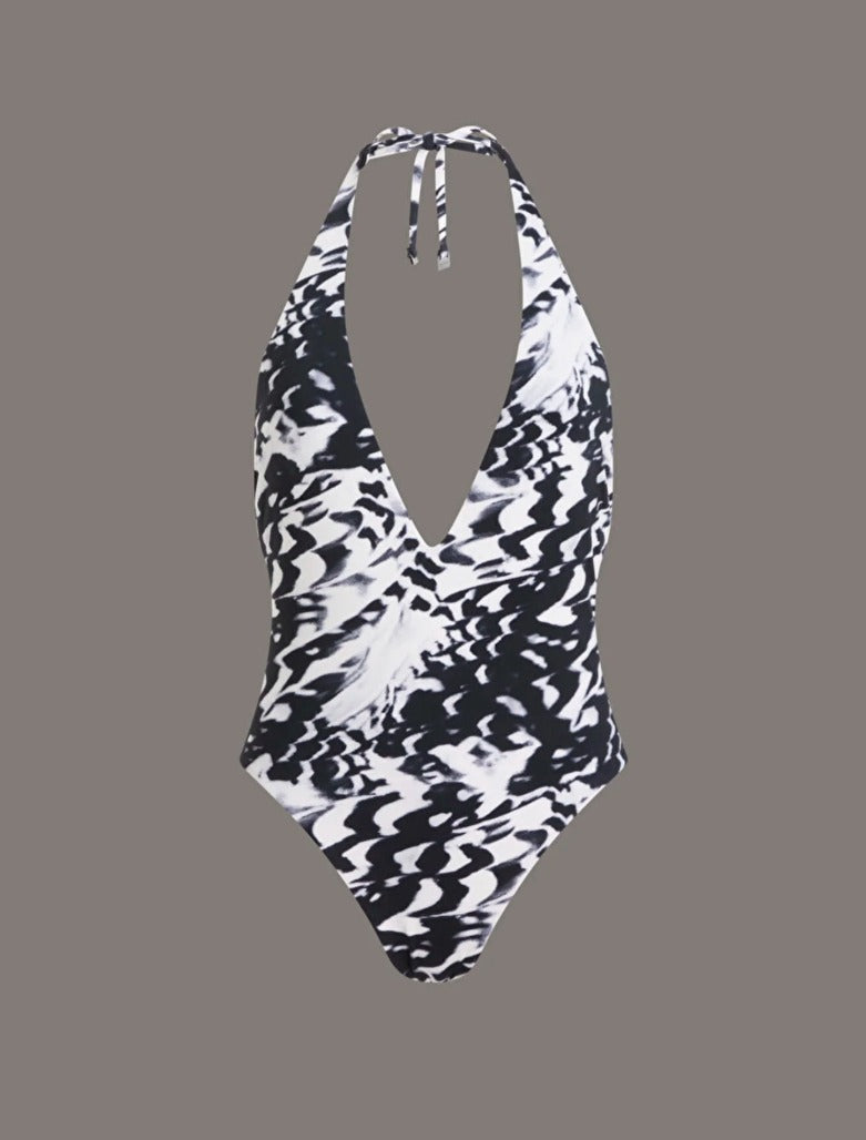 PLUNGE NECKLINE ONE PIECE