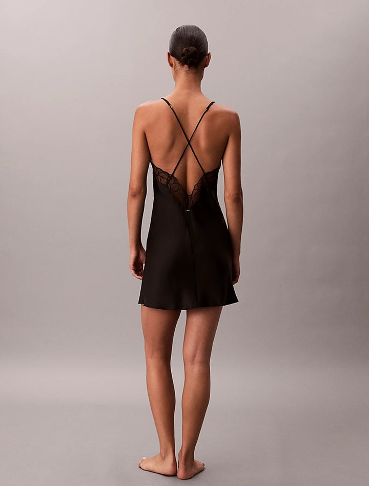CK BLACK FLORAL LACE - ROBE