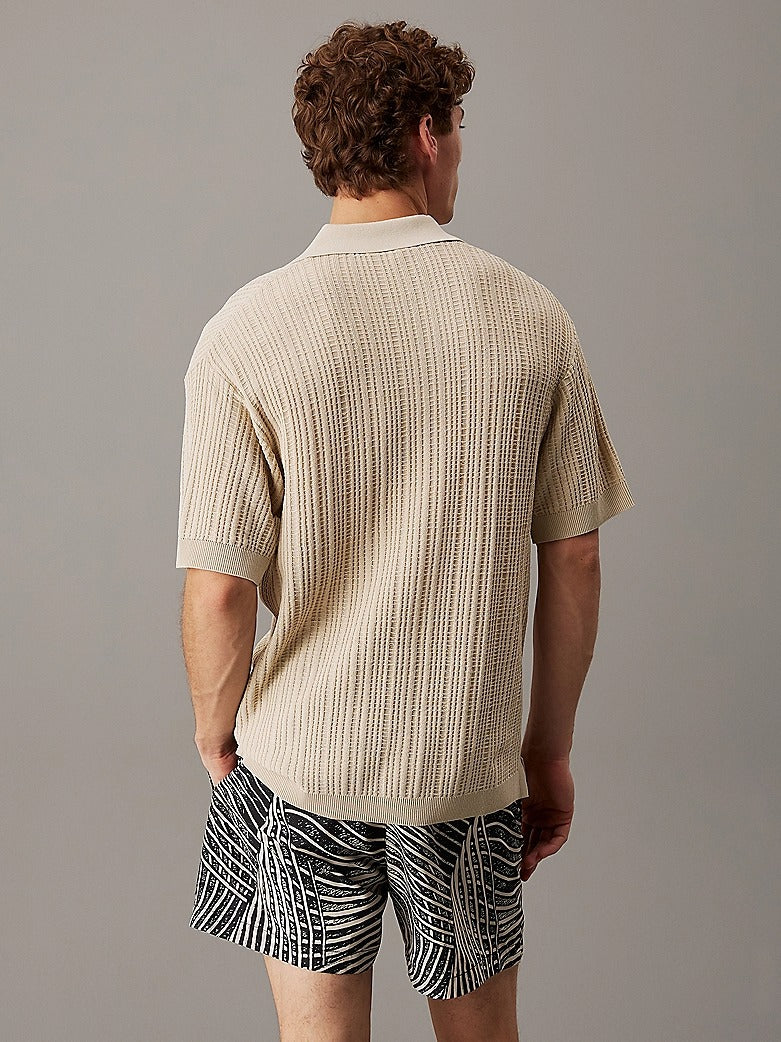 OPEN KNIT BEACH POLO SHIRT