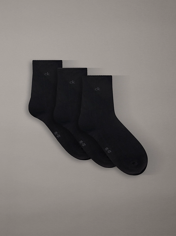 SOFT COTTON ROLLTOP CREW SOCKS 3PK